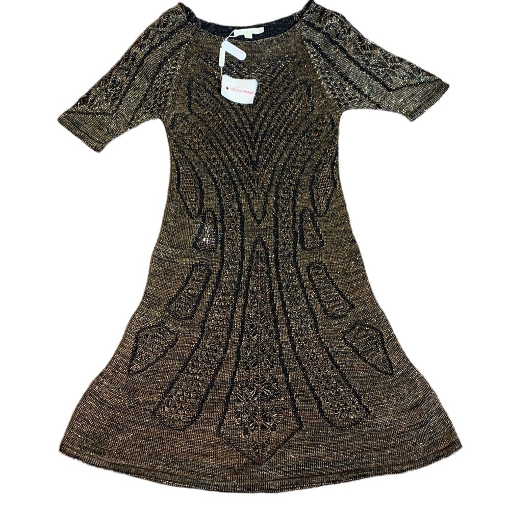Cecilia Prado Obrizus Dress Gold and Black size m NWT - Picture 12 of 12